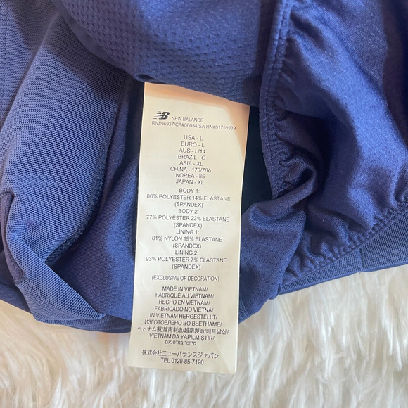 New Balance Womens Impact Running Shorts Large Blue Brief Lined Wicking Stretch - Picture 9 of 12